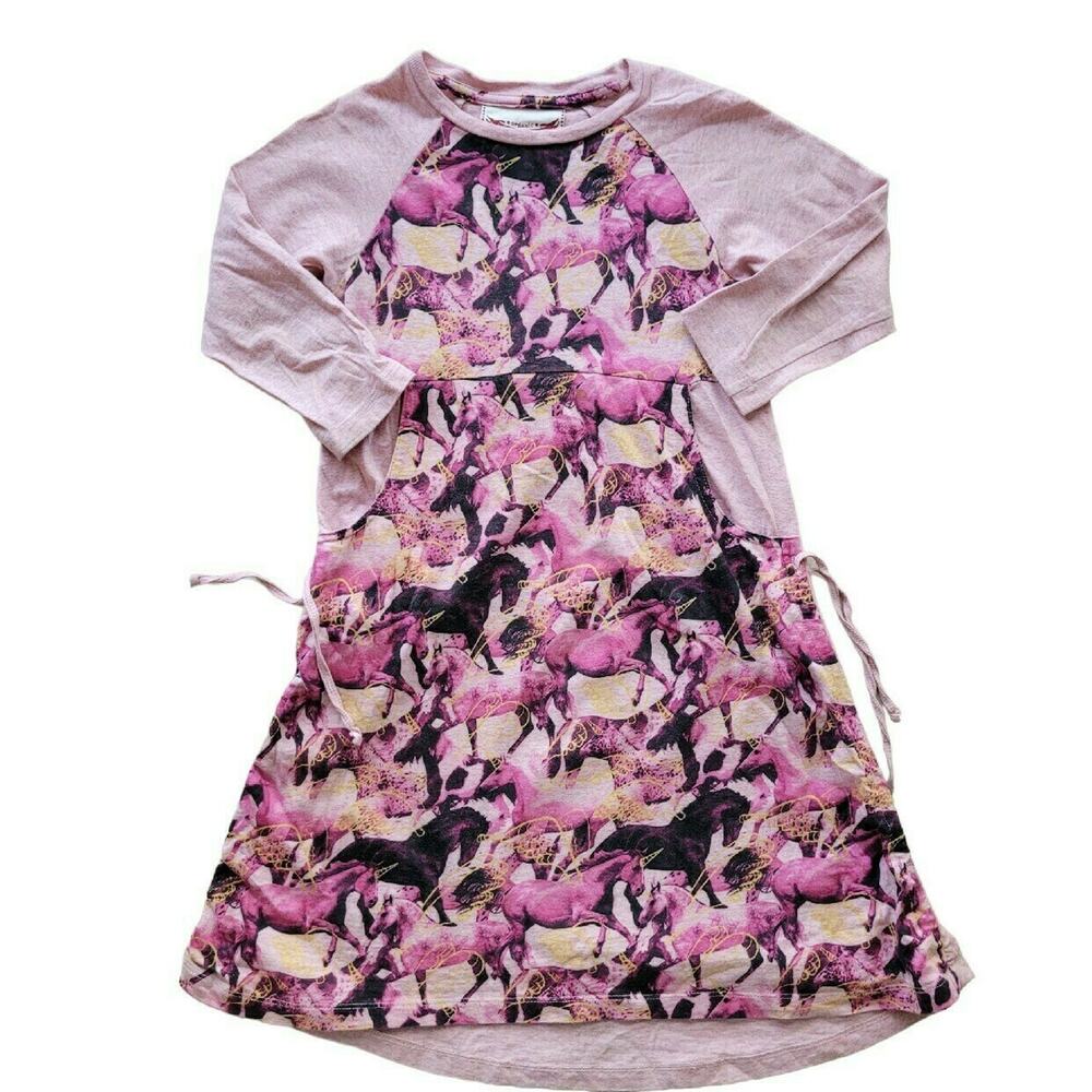 Paper Wings | Pink Wild Horses Dress | 4 Years